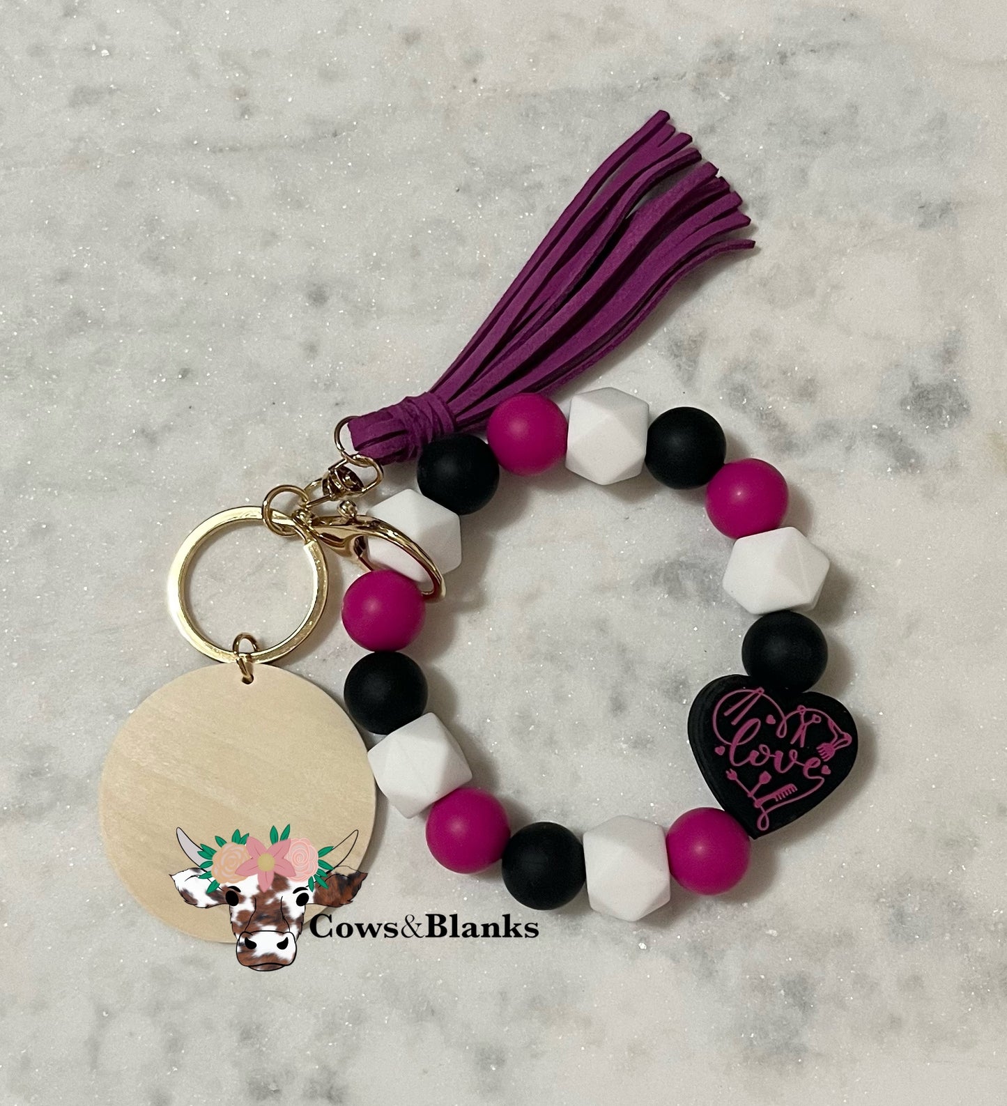Hair Love Silicone Wristlet Keychain Love Pendent