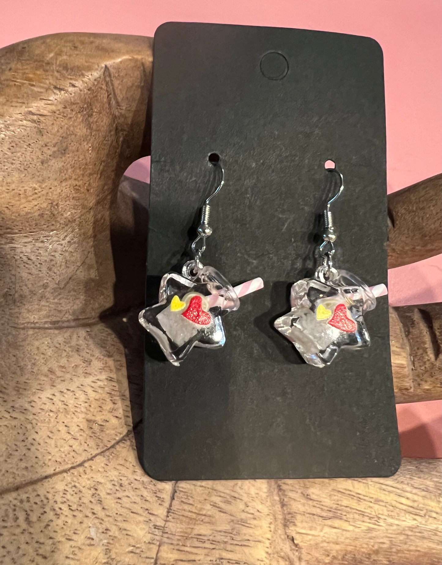 ACRYLIC CUP THEMED FISHHOOK EARRINGS ER190