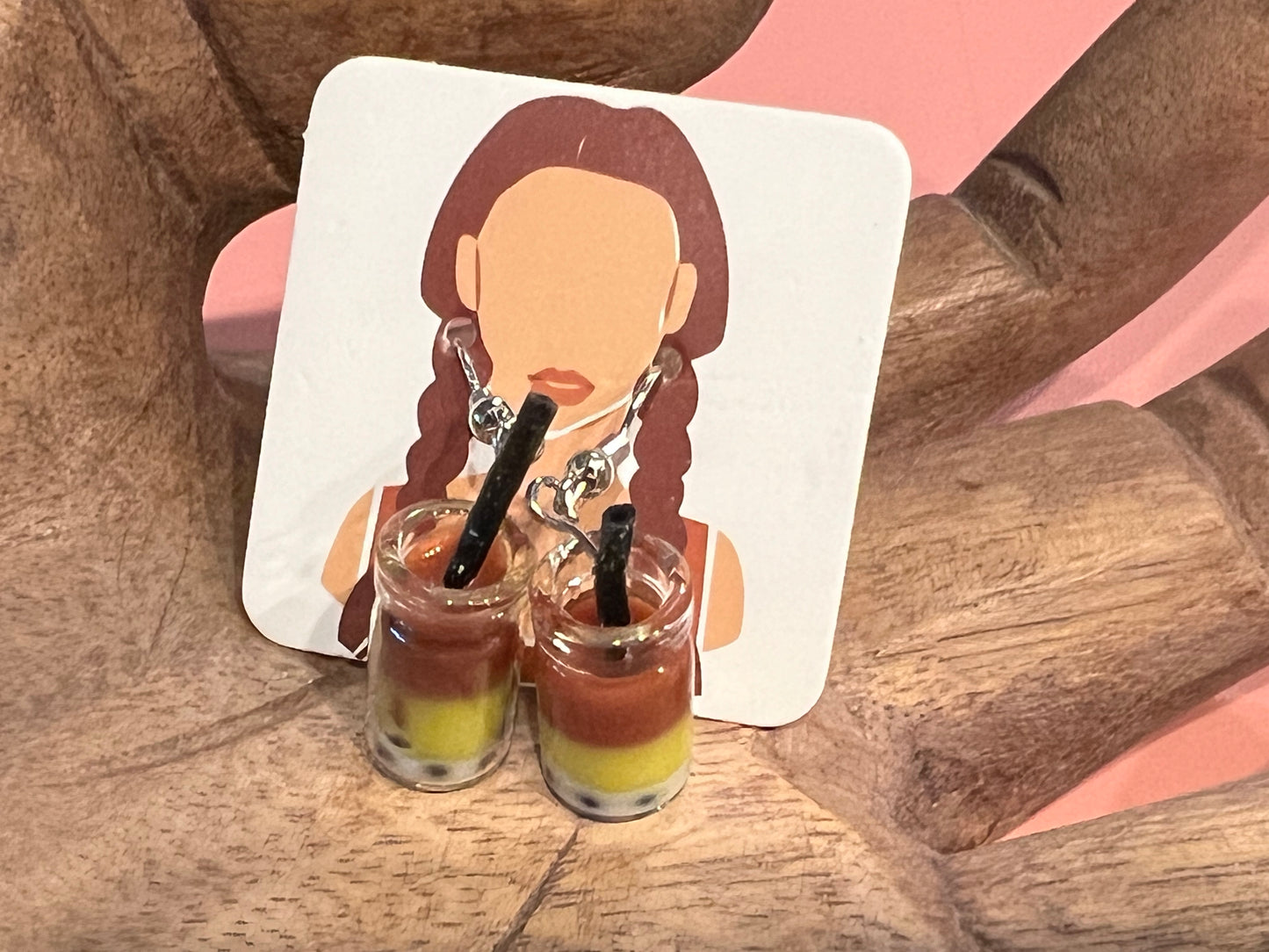 ACRYLIC CUP THEMED FISHHOOK EARRINGS ER190