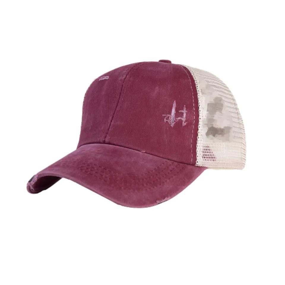 Ponytail Hat with Criss Cross Back Solids