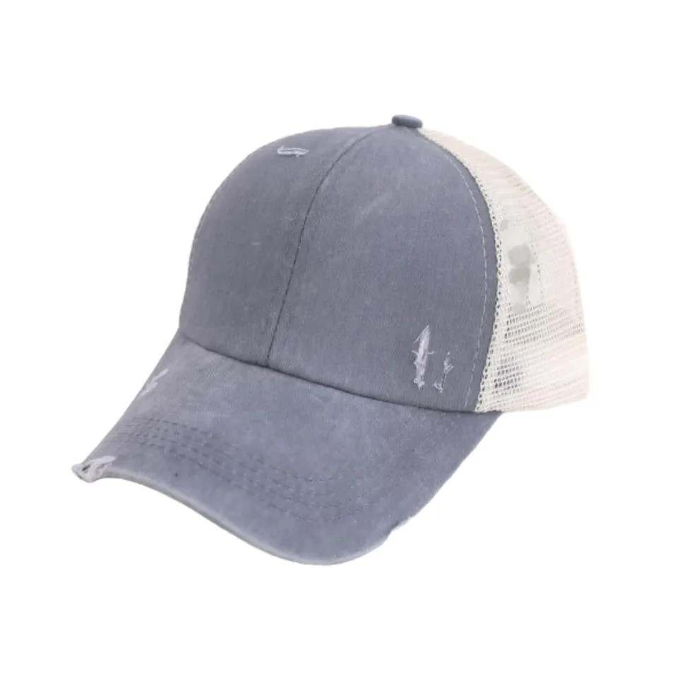 Ponytail Hat with Criss Cross Back Solids