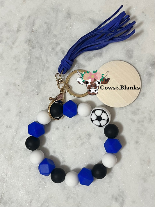 Sports: Soccer Time!  A Soccer Ball Silicone Beaded Wristlet