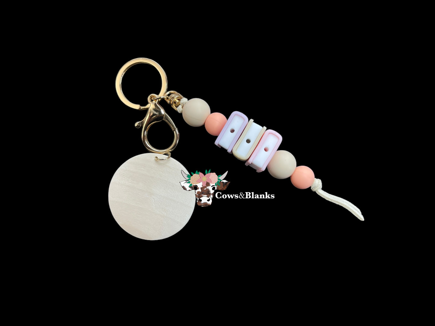 Stack of Books Silicone Bead Keychain Car Bag Pendant with Wooden Disc