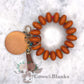 Abacus Colored Beads Wooden Wristlet Bracelet Keychain with Wooden Disc and Tassel